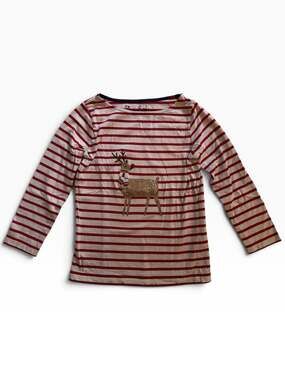 Mini Boden red stripe Rudolph shirt